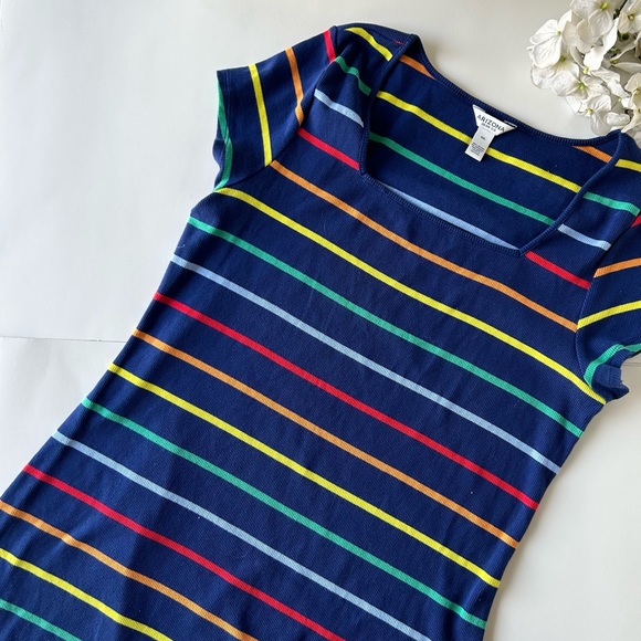 Arizona Jean Co Blue Rainbow striped dress - Picture 3 of 6